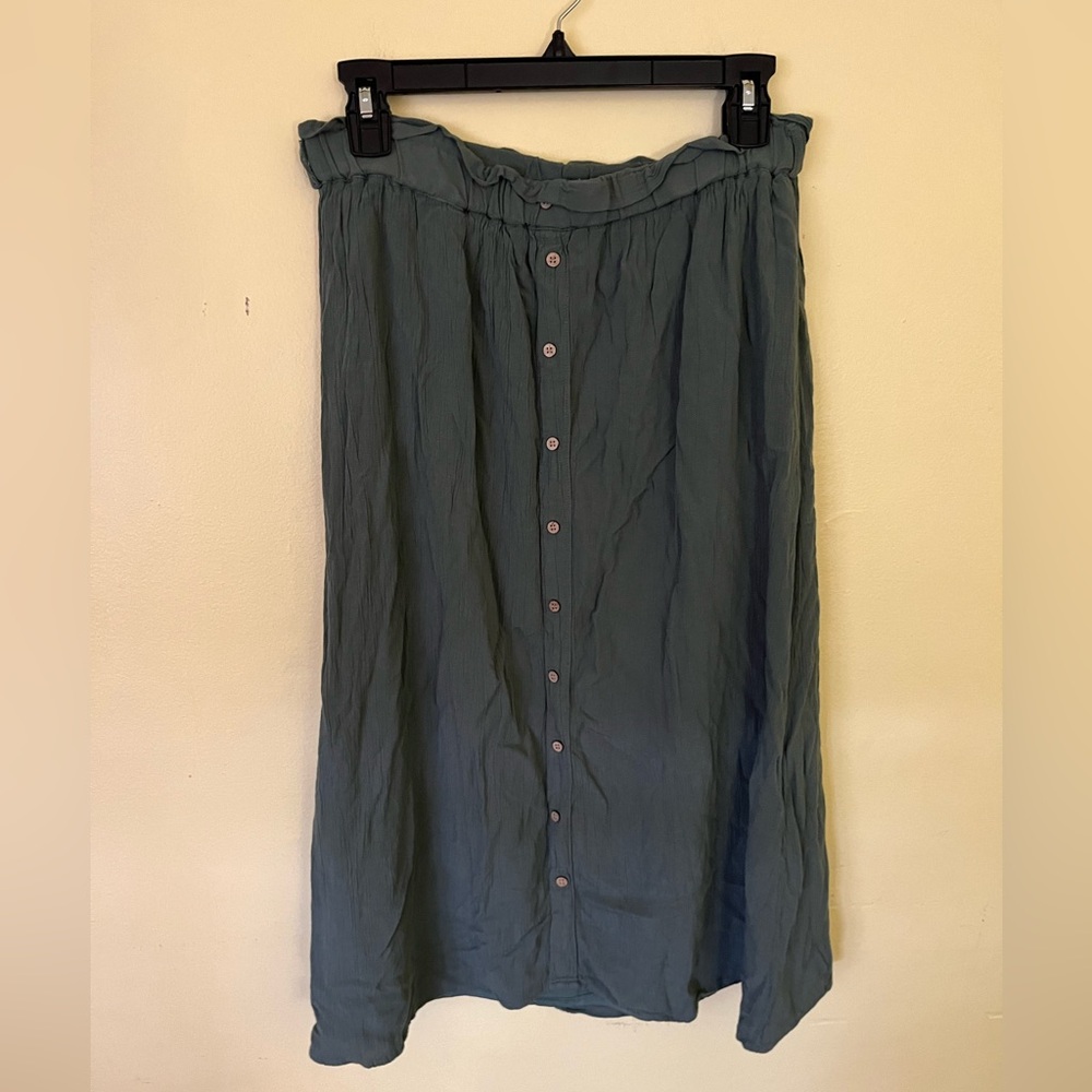 Vero Moda Green Button Front Skirt Size Large